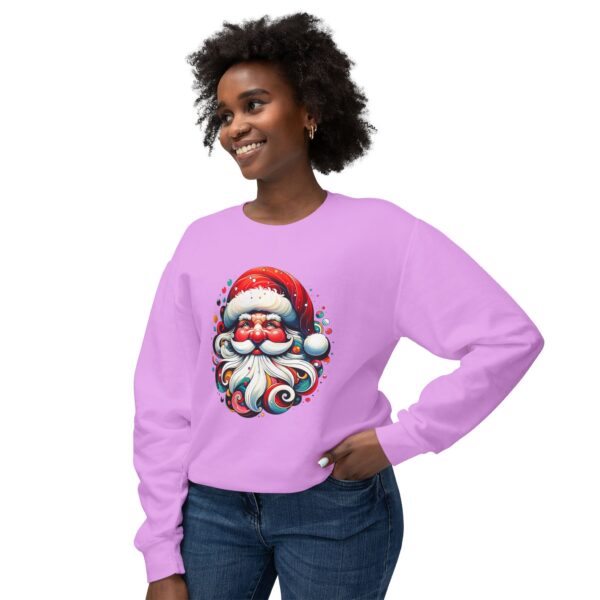 Cool Santa Face - Unisex Lightweight Crewneck Sweatshirt - All Colours - Image 27