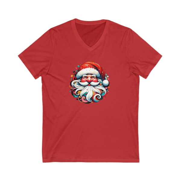 Cool Santa Face - Unisex Jersey Short Sleeve V-Neck Tee - Image 7