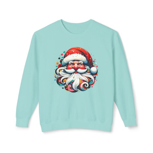 Cool Santa Face - Unisex Lightweight Crewneck Sweatshirt - All Colours - Image 13