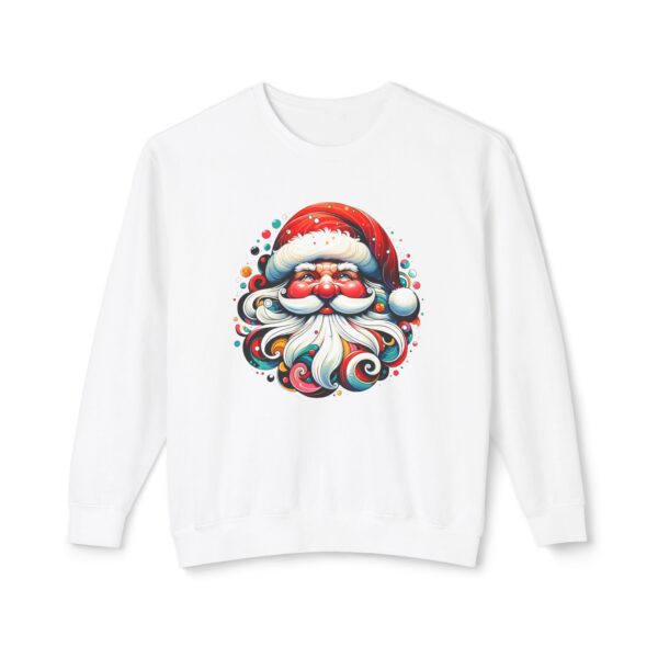 Cool Santa Face - Unisex Lightweight Crewneck Sweatshirt - All Colours - Image 5