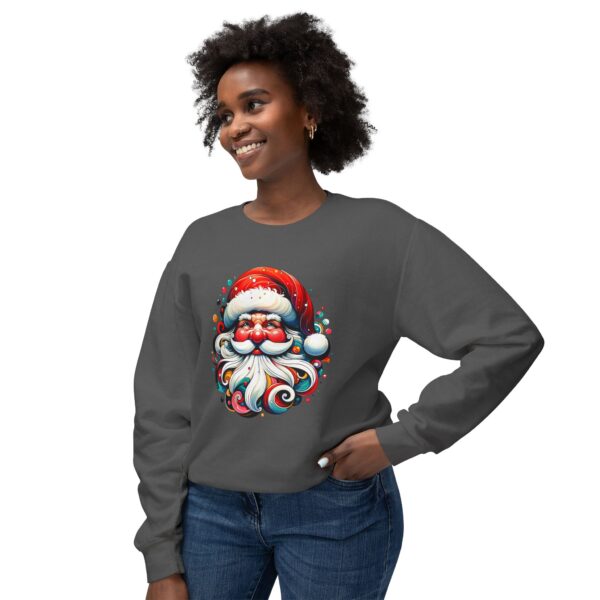 Cool Santa Face - Unisex Lightweight Crewneck Sweatshirt - All Colours - Image 11