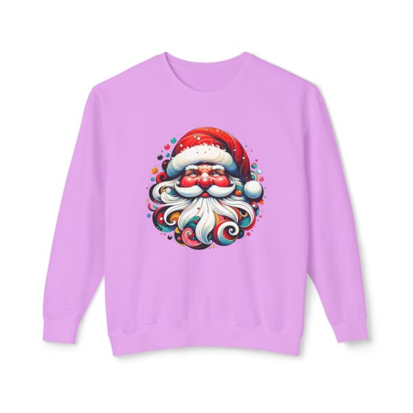 Cool Santa Face - Unisex Lightweight Crewneck Sweatshirt - All Colours - Image 25