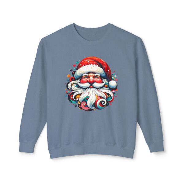 Cool Santa Face - Unisex Lightweight Crewneck Sweatshirt - All Colours - Image 21