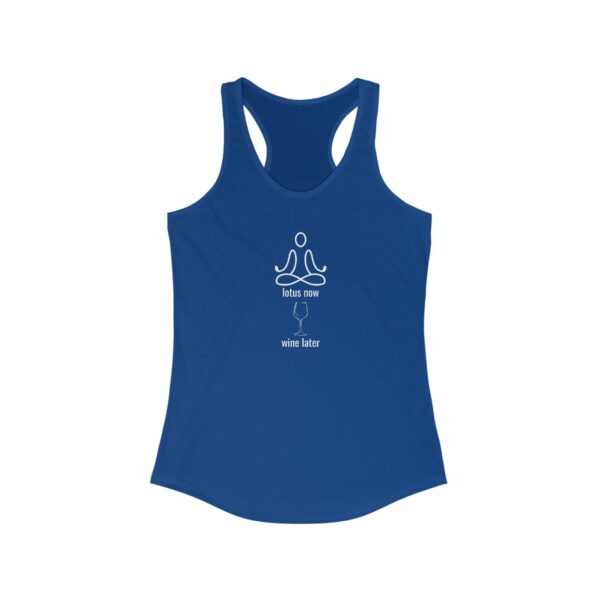 Lotus Now Wine Later - Women's Ideal Racerback Tank - Dark Colours - Image 3