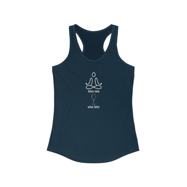 Lotus Now Wine Later - Women's Ideal Racerback Tank - Dark Colours - Image 5