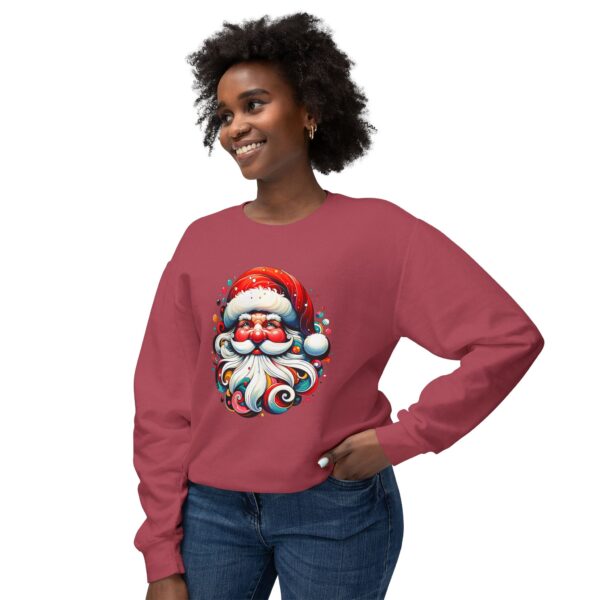 Cool Santa Face - Unisex Lightweight Crewneck Sweatshirt - All Colours - Image 31