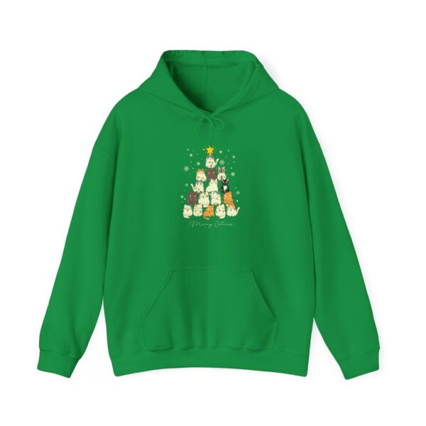 Merry Catmas - Unisex Hooded Sweatshirt - Dark Colours - Image 5