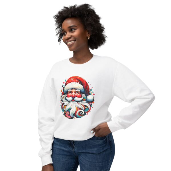 Cool Santa Face - Unisex Lightweight Crewneck Sweatshirt - All Colours - Image 7