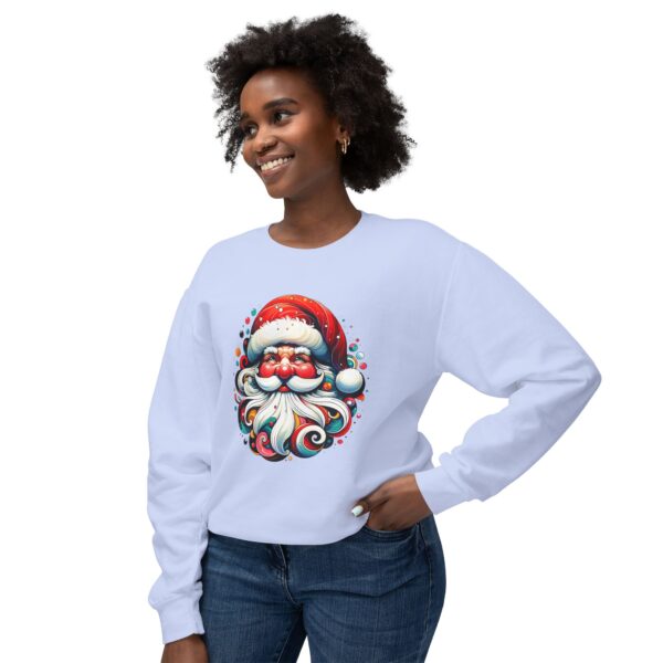 Cool Santa Face - Unisex Lightweight Crewneck Sweatshirt - All Colours - Image 19