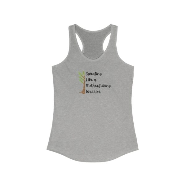 Sweating Like a Motherf*cking Warrior - Women's Racerback Tank - Light Colours - Image 3