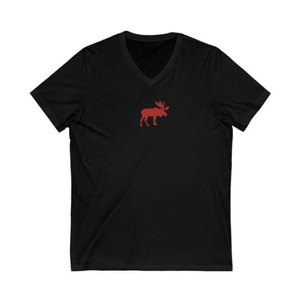 Red Canadian Moose Unisex V-Neck T-Shirt